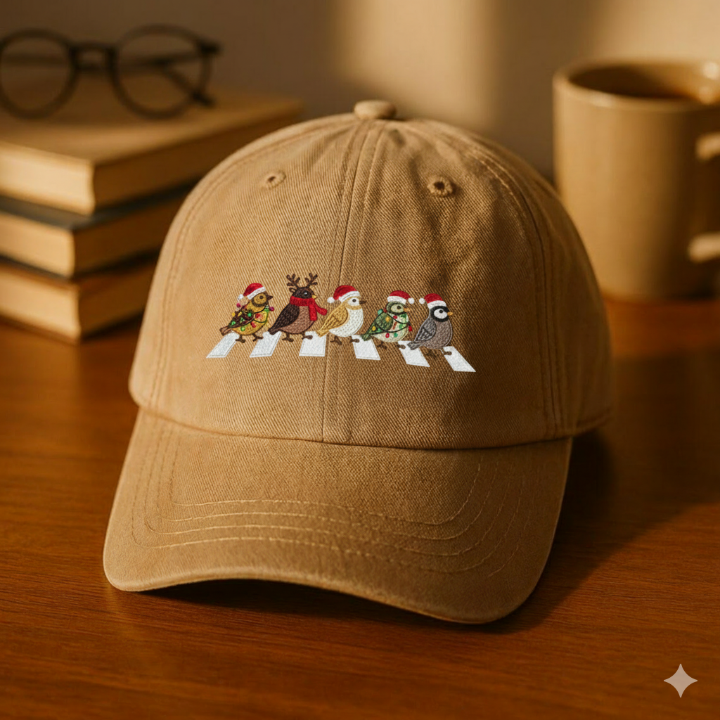🎸🎄 "Abbey Road Holiday Edition" Embroidered Baseball Cap