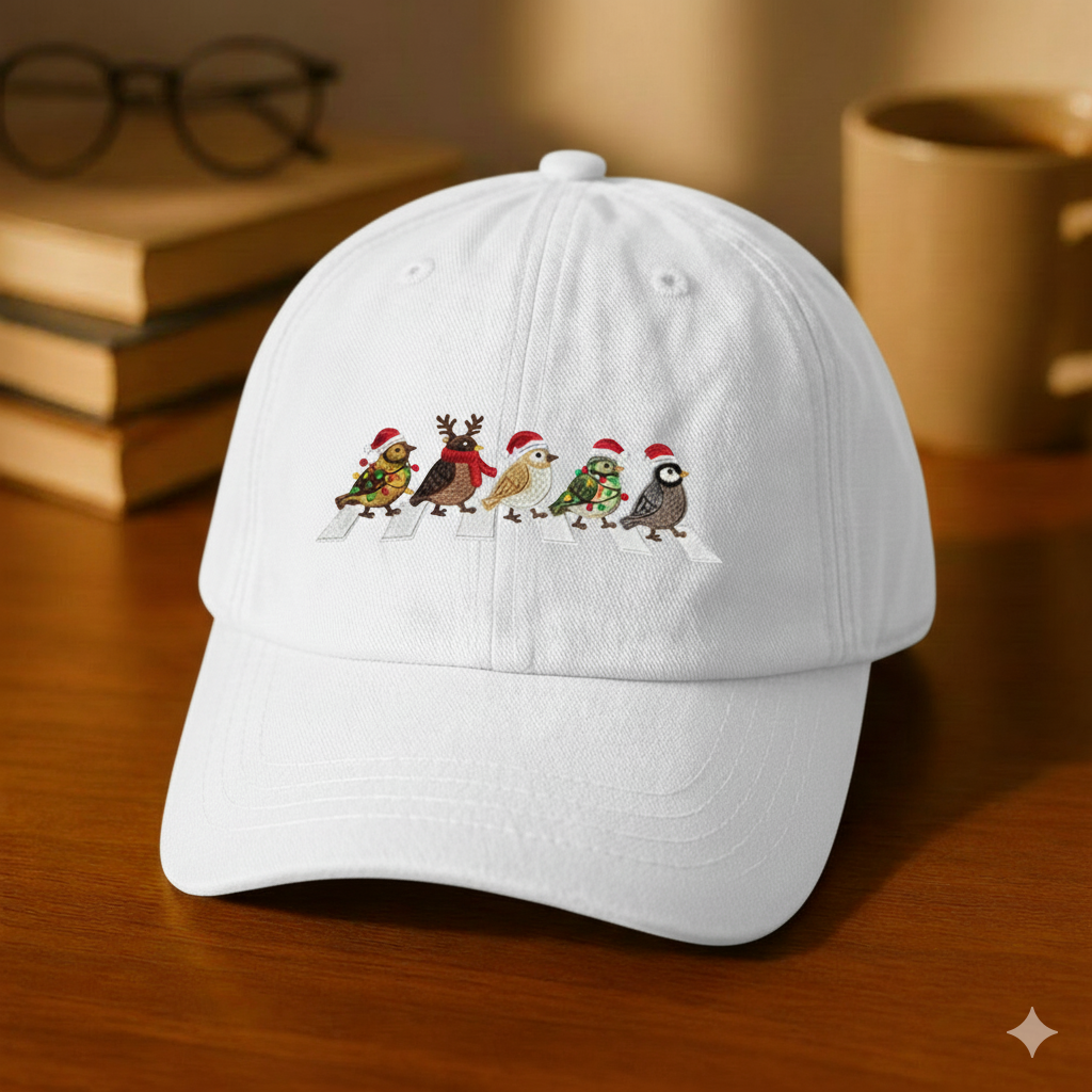 🎸🎄 "Abbey Road Holiday Edition" Embroidered Baseball Cap