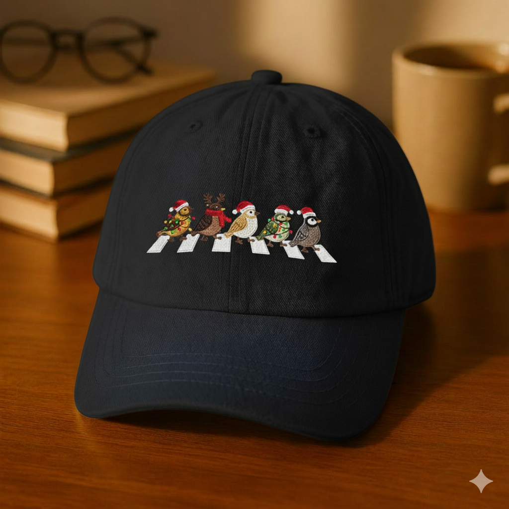 🎸🎄 "Abbey Road Holiday Edition" Embroidered Baseball Cap