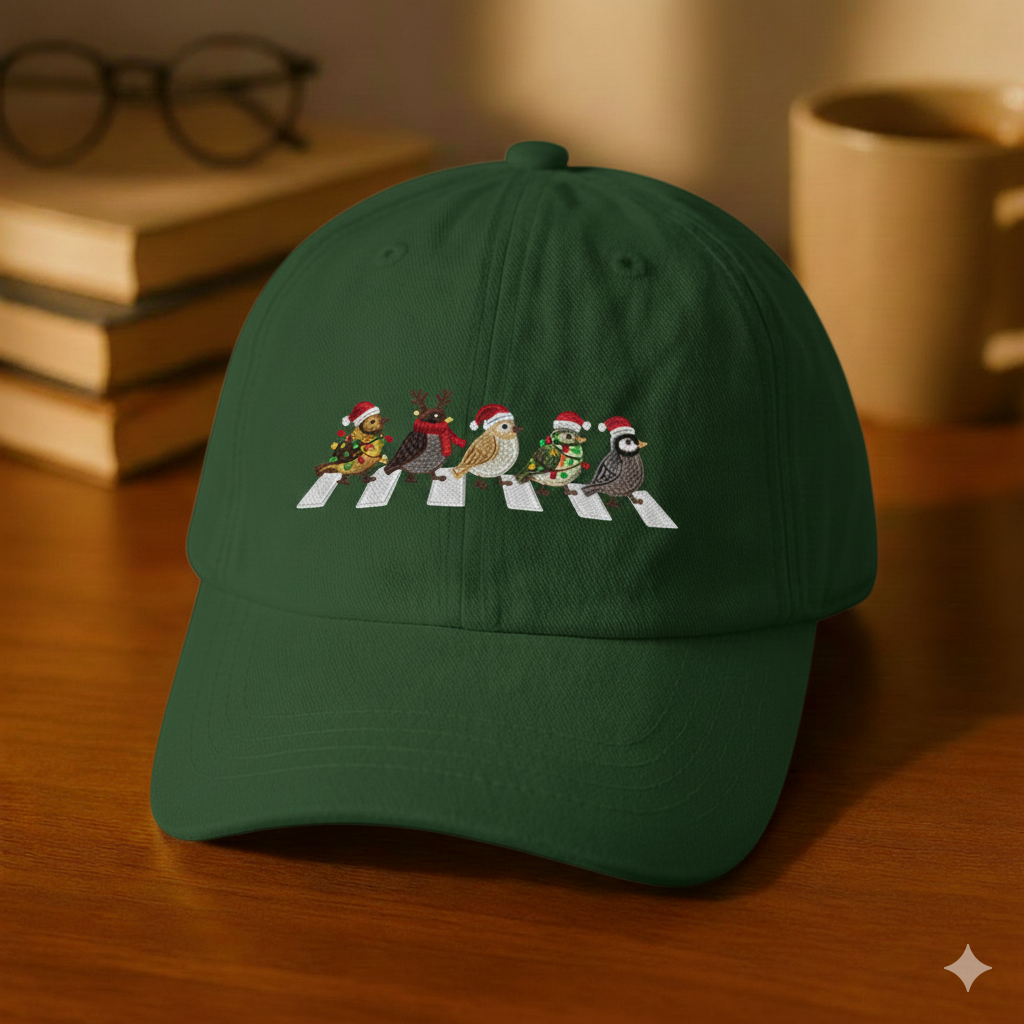 🎸🎄 "Abbey Road Holiday Edition" Embroidered Baseball Cap
