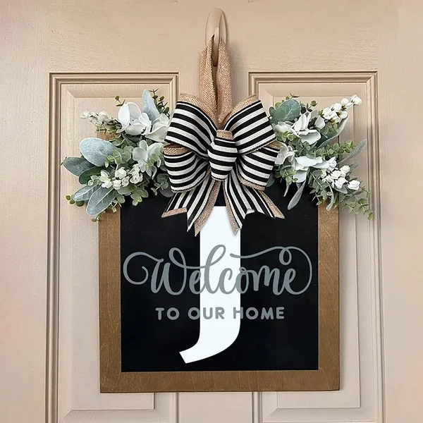 Last Name Year Round Front Door Wreath