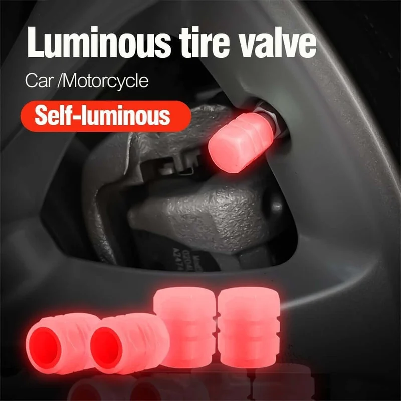 😎Cool Fluorescent Tire Valve Caps-Be the King in the Dark⚡