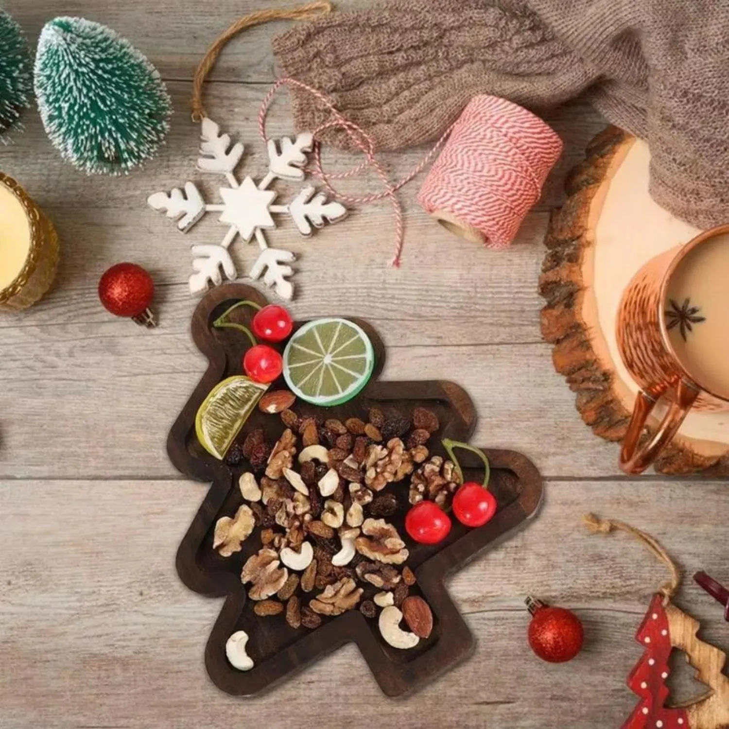 🎄Christmas Hot Sale - Wooden Dinner Plate🍽️