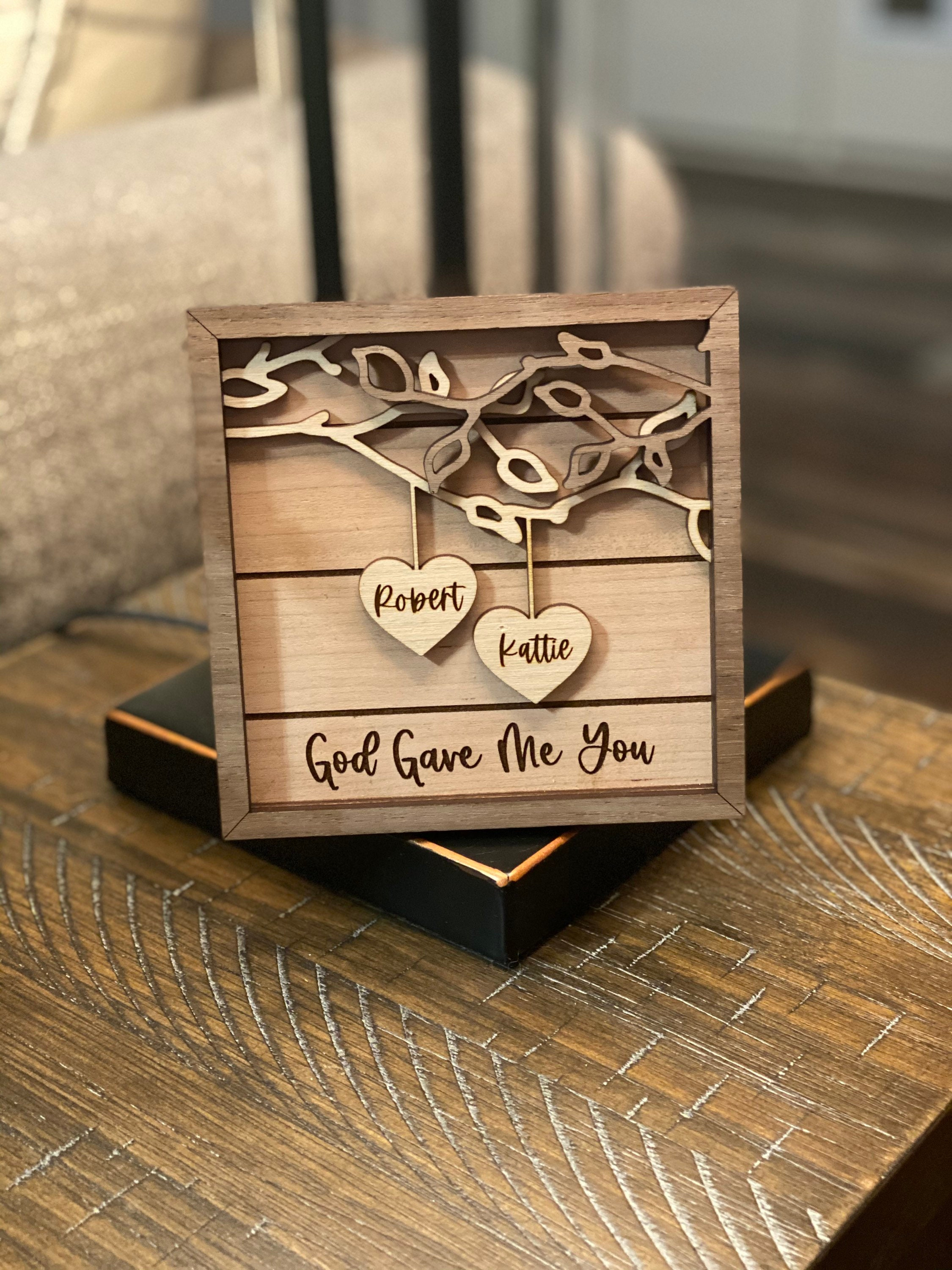 Personalized Wooden Sign | 3D Couple's Names | Wedding Gift | Anniversary Gift