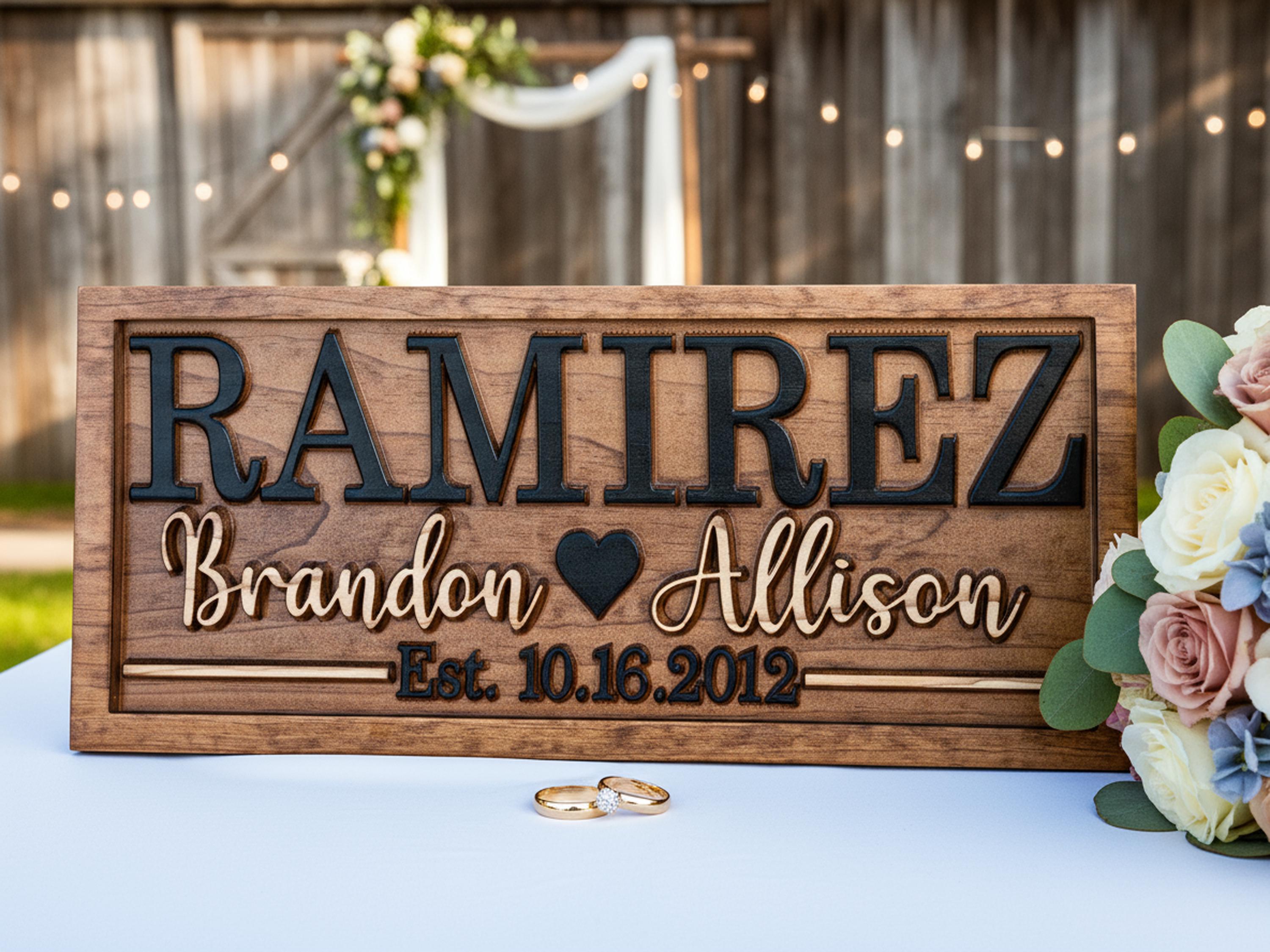 Personalized Wedding Gifts for the Couple | Bridal Shower Gift | Last Name Sign
