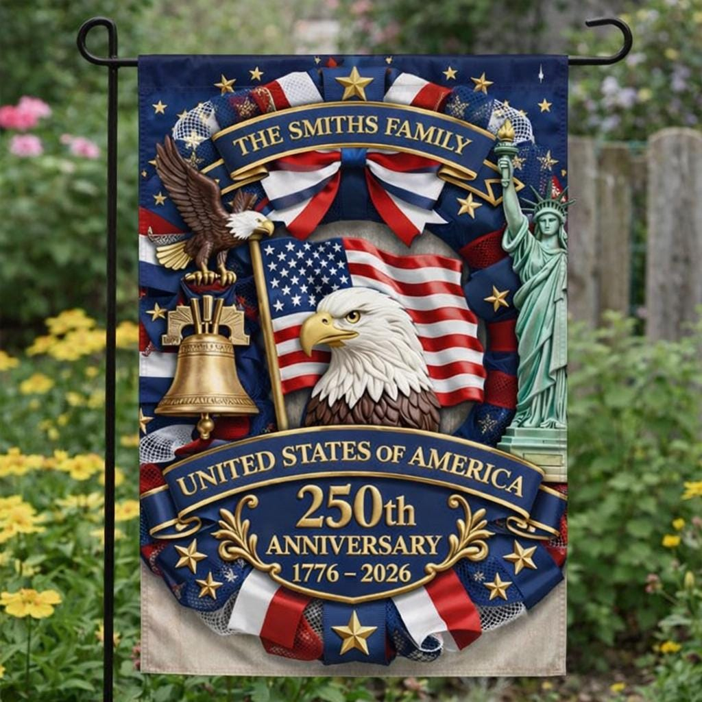 Personalized America 250th Anniversary Garden Flag, 1776-2026 Patriotic Flag