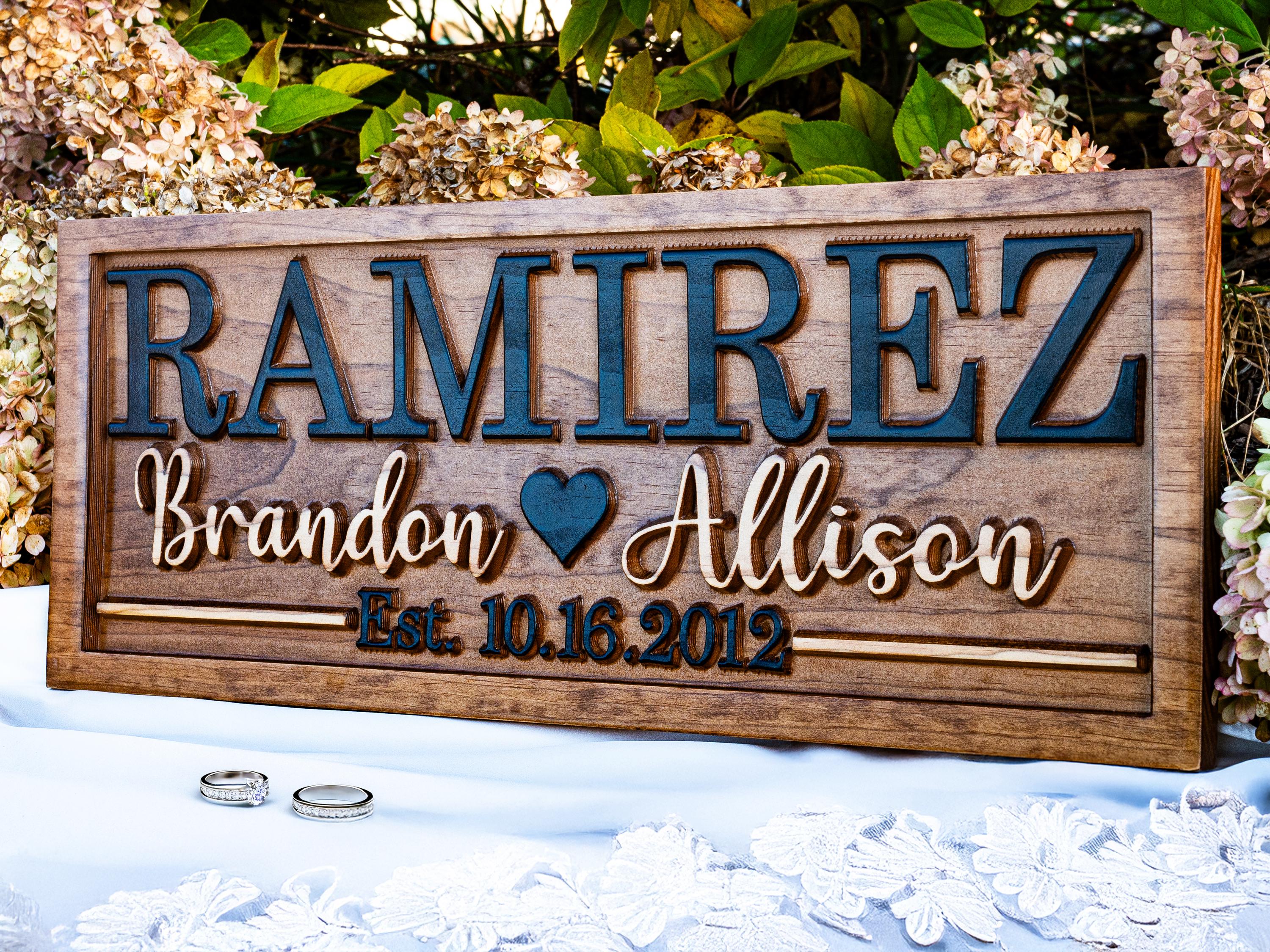 Personalized Wedding Gifts for the Couple | Bridal Shower Gift | Last Name Sign