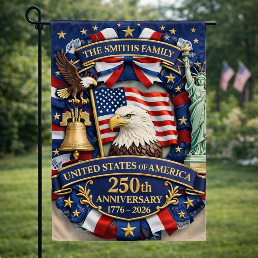 Personalized America 250th Anniversary Garden Flag, 1776-2026 Patriotic Flag