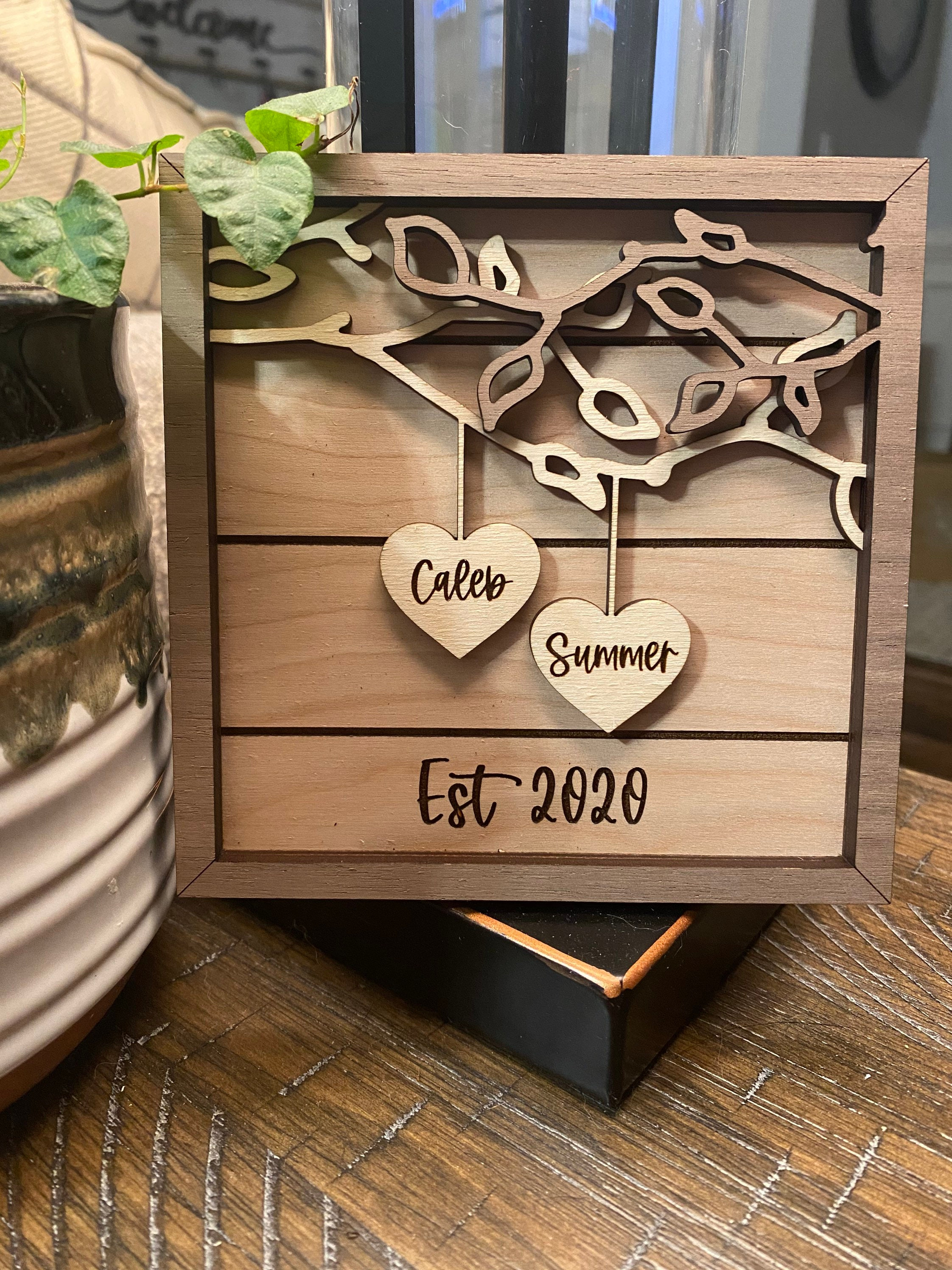 Personalized Wooden Sign | 3D Couple's Names | Wedding Gift | Anniversary Gift