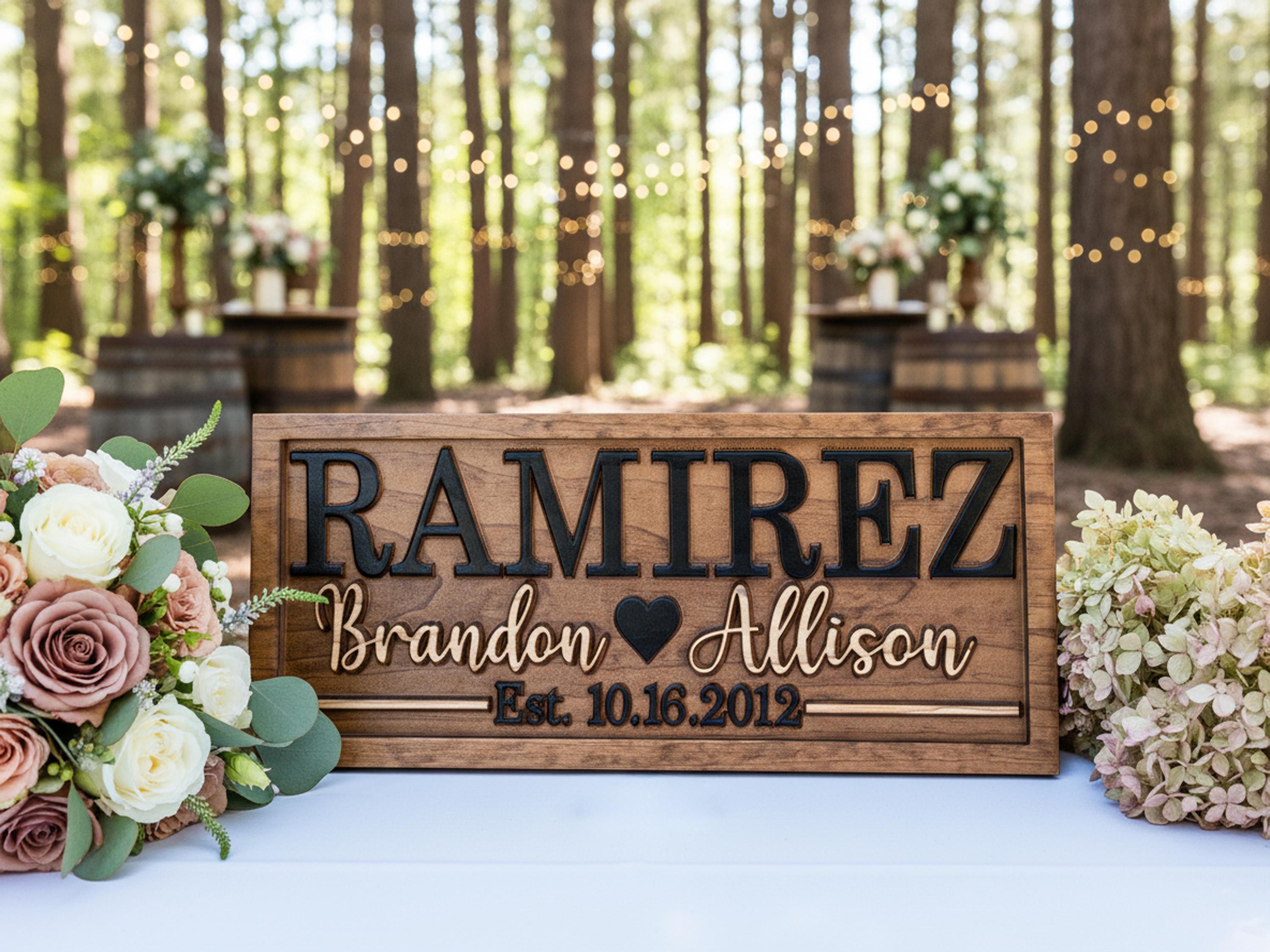 Personalized Wedding Gifts for the Couple | Bridal Shower Gift | Last Name Sign
