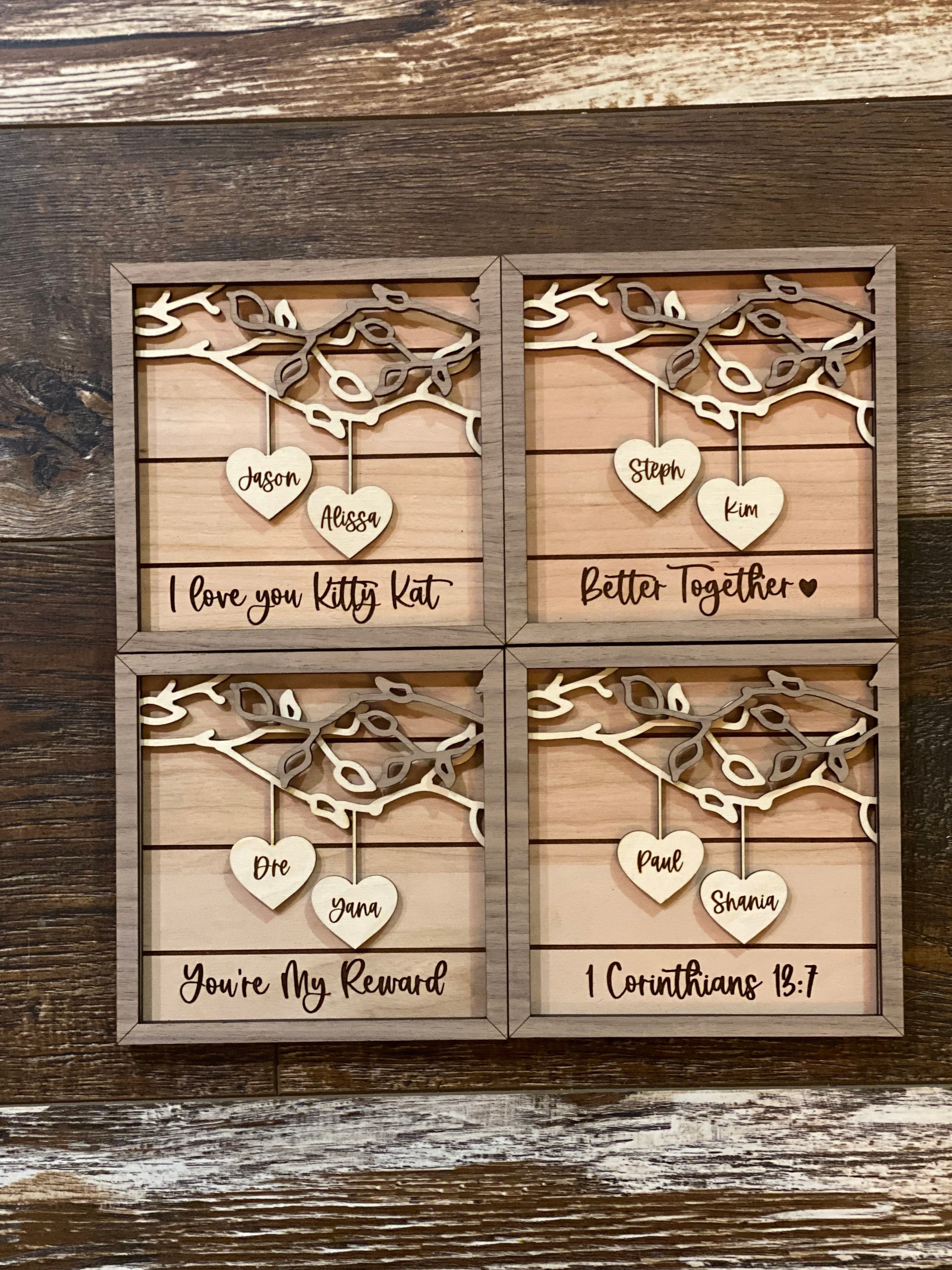 Personalized Wooden Sign | 3D Couple's Names | Wedding Gift | Anniversary Gift