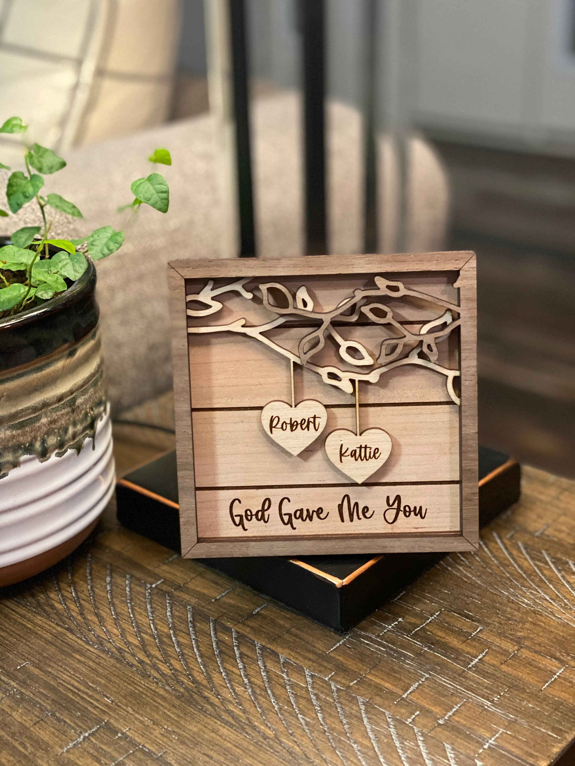 Personalized Wooden Sign | 3D Couple's Names | Wedding Gift | Anniversary Gift