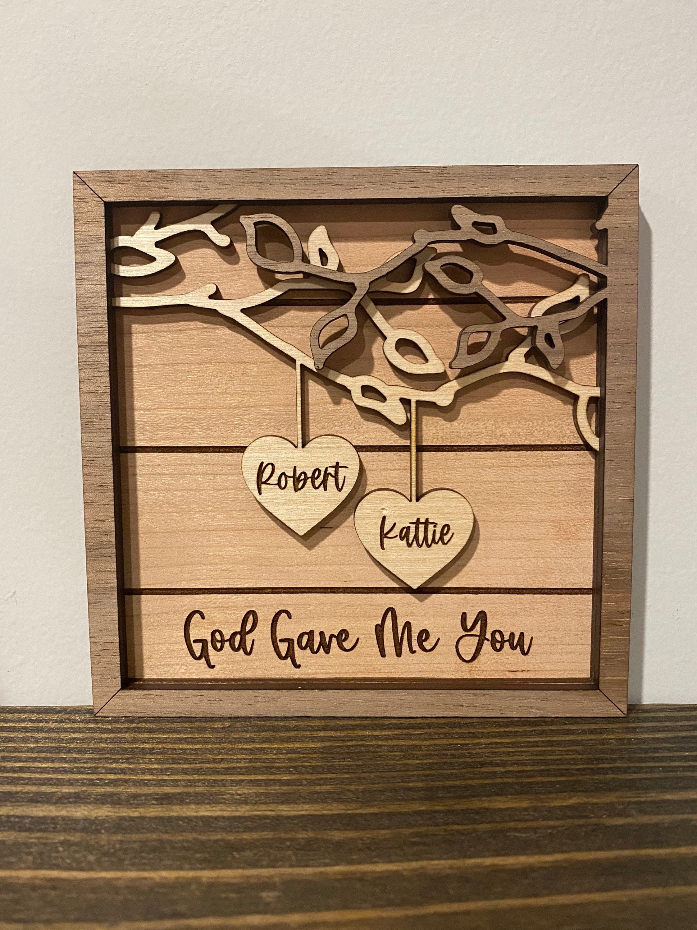 Personalized Wooden Sign | 3D Couple's Names | Wedding Gift | Anniversary Gift