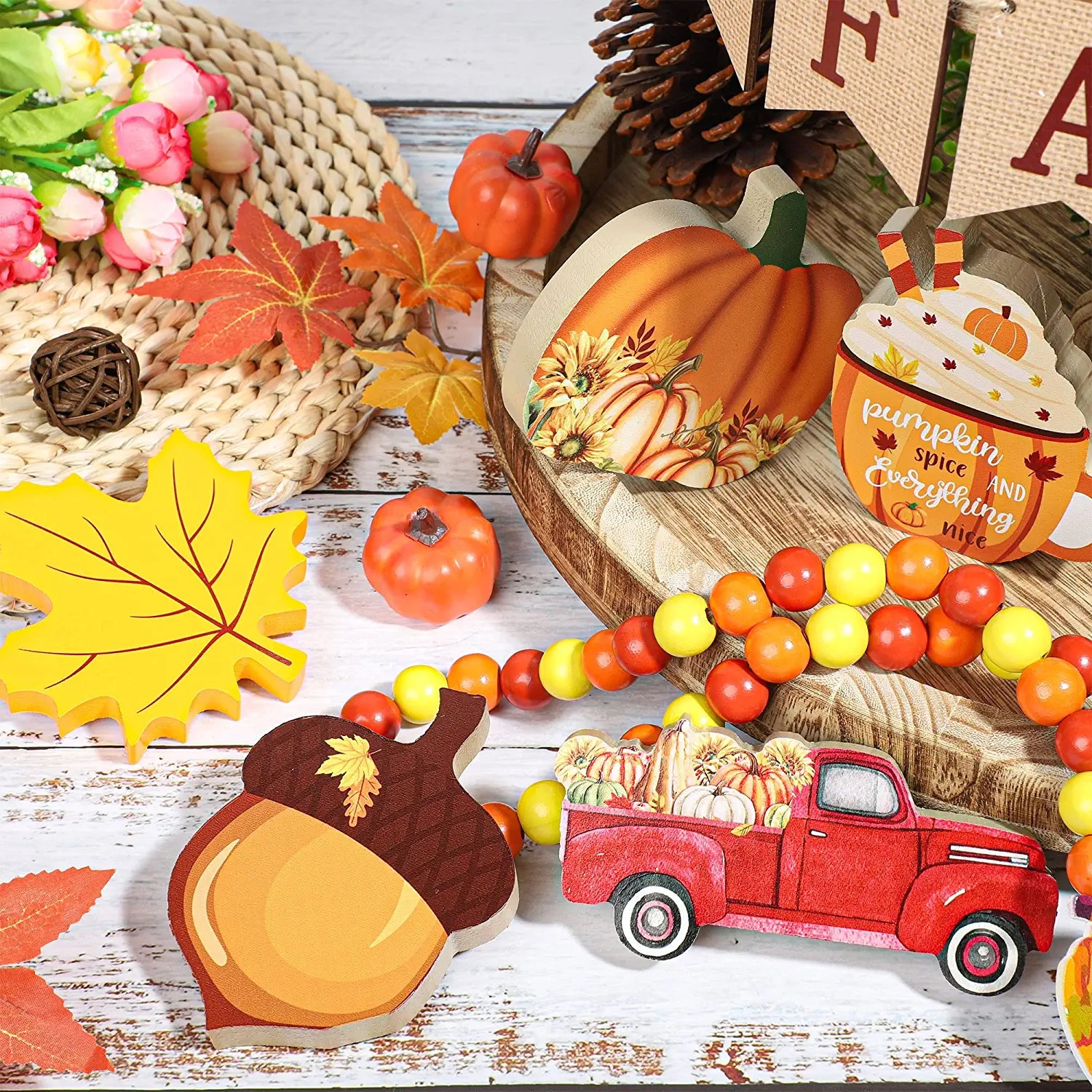 Fall Tiered Tray Decor Set