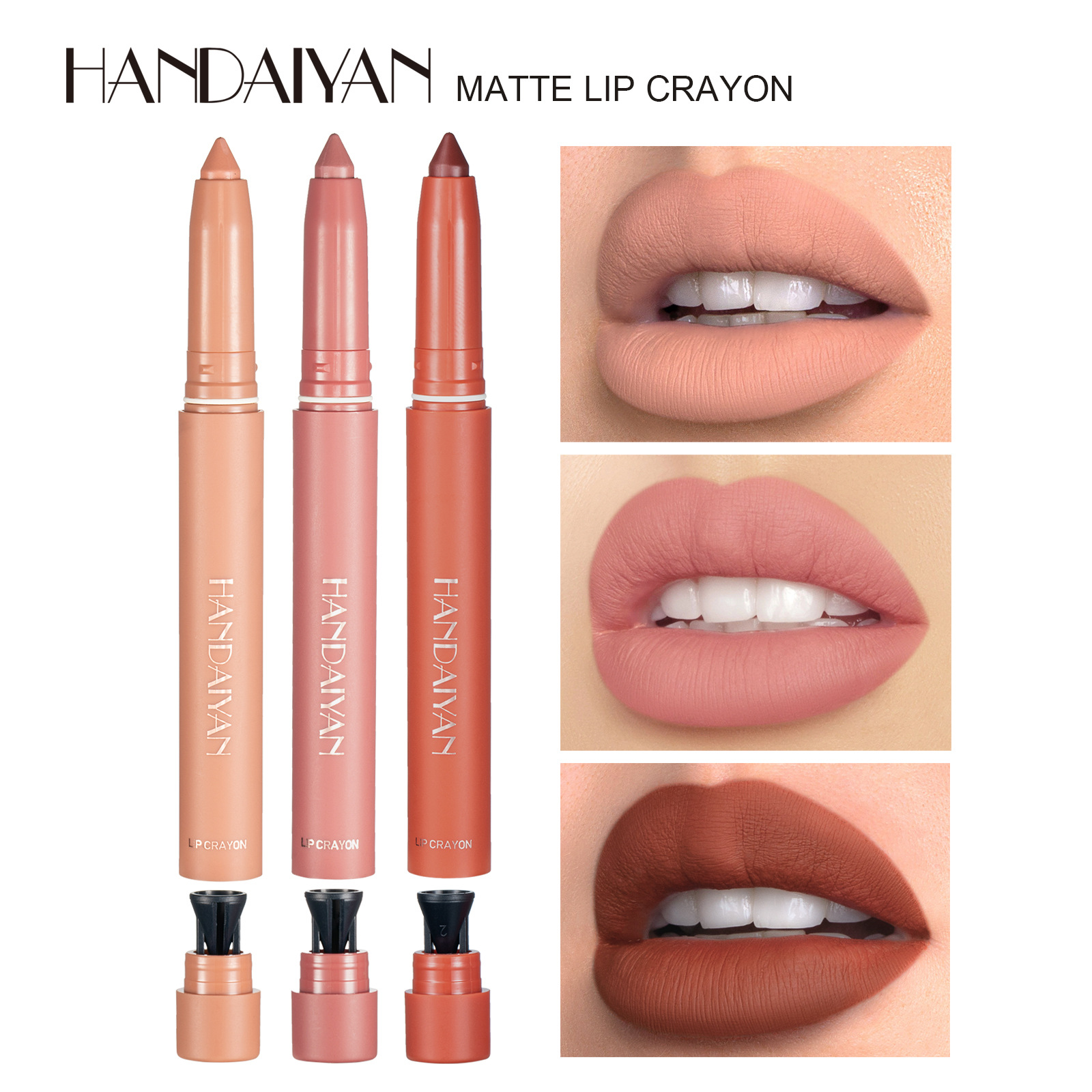 HANDAIYAN™12 Color Rotating Sharpenable Matte Lipstick Pencils