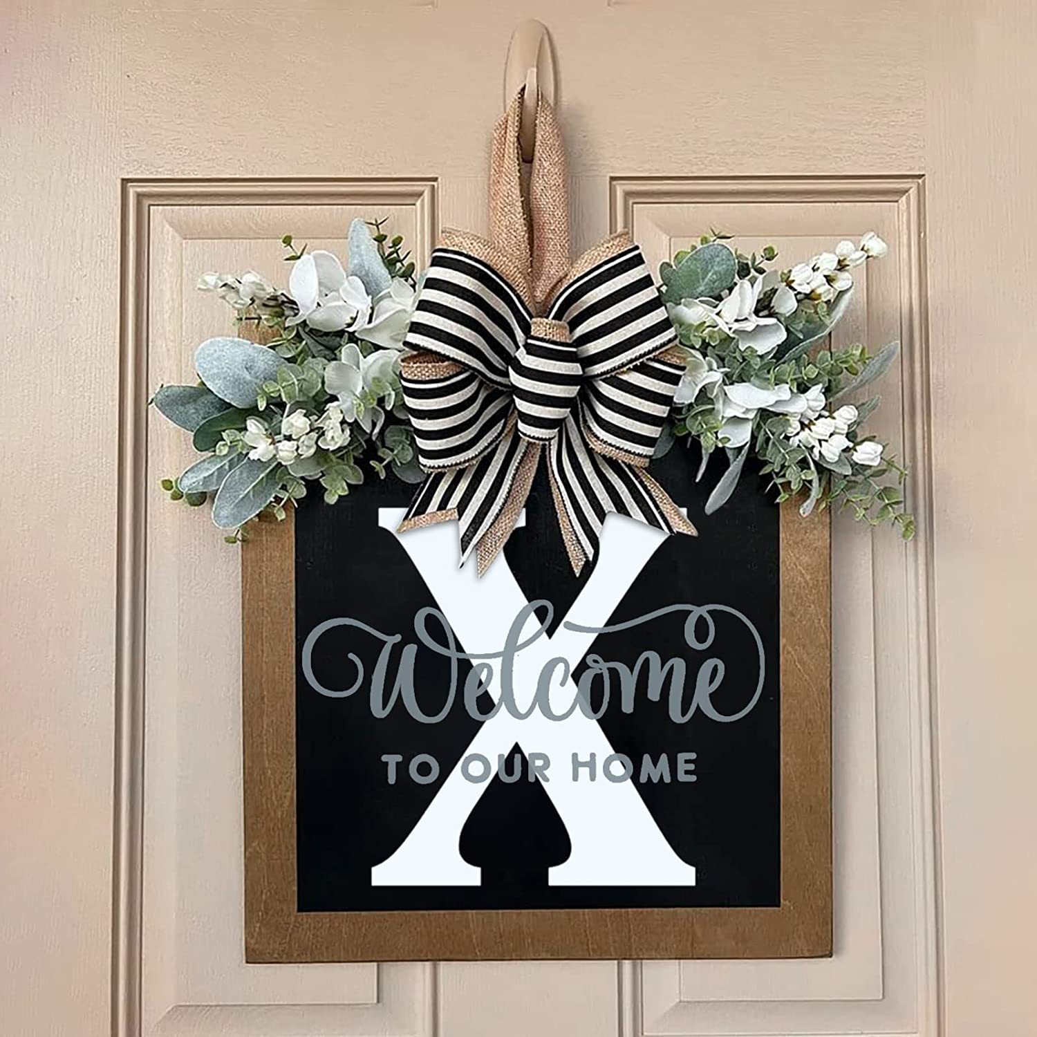 Last Name Year Round Front Door Wreath