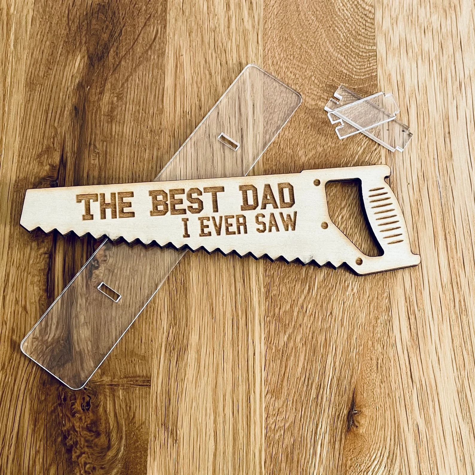 👨‍👧‍👦Father's Day Gift🎁- Laser Engraving Wooden Plaque With Arcylic Stand