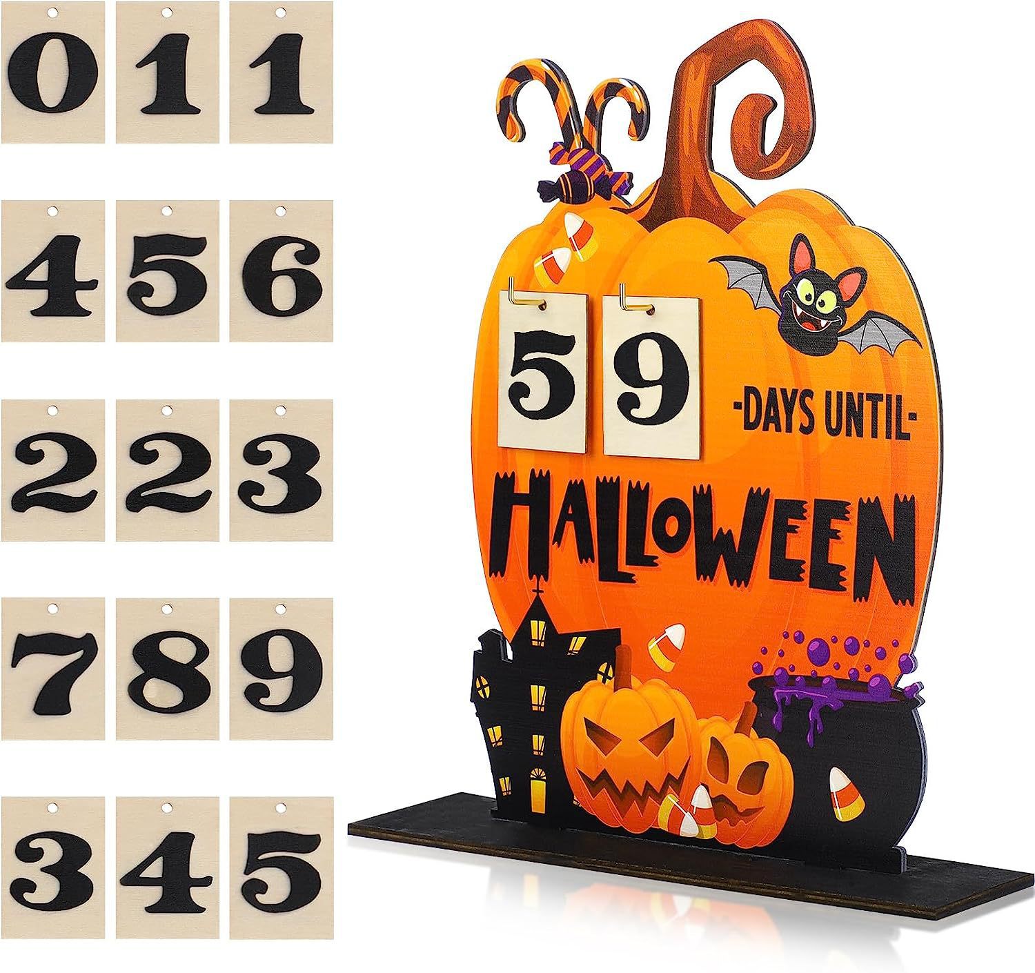 🔥School Season Hot Sale🎃2023 Wooden Halloween Pumpkin Countdown Calendar⏳
