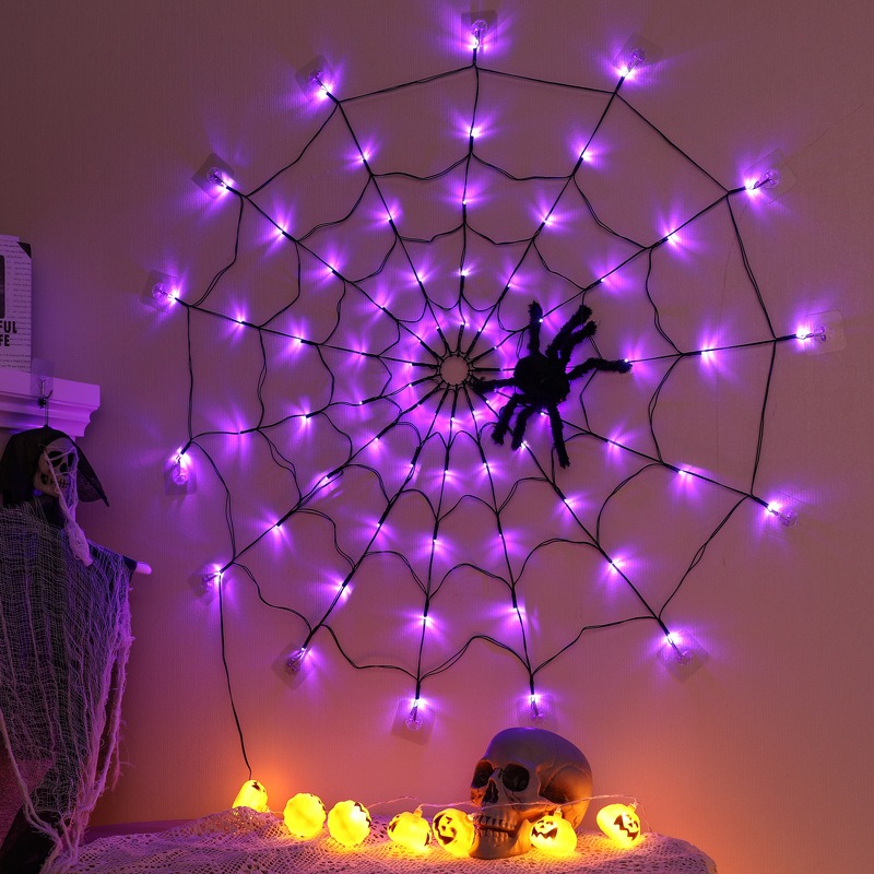 Halloween Spider Web Decorative String Lights
