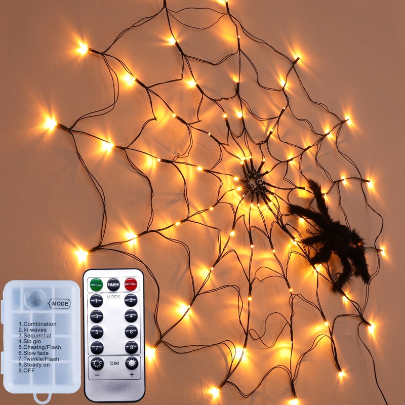 Halloween Spider Web Decorative String Lights