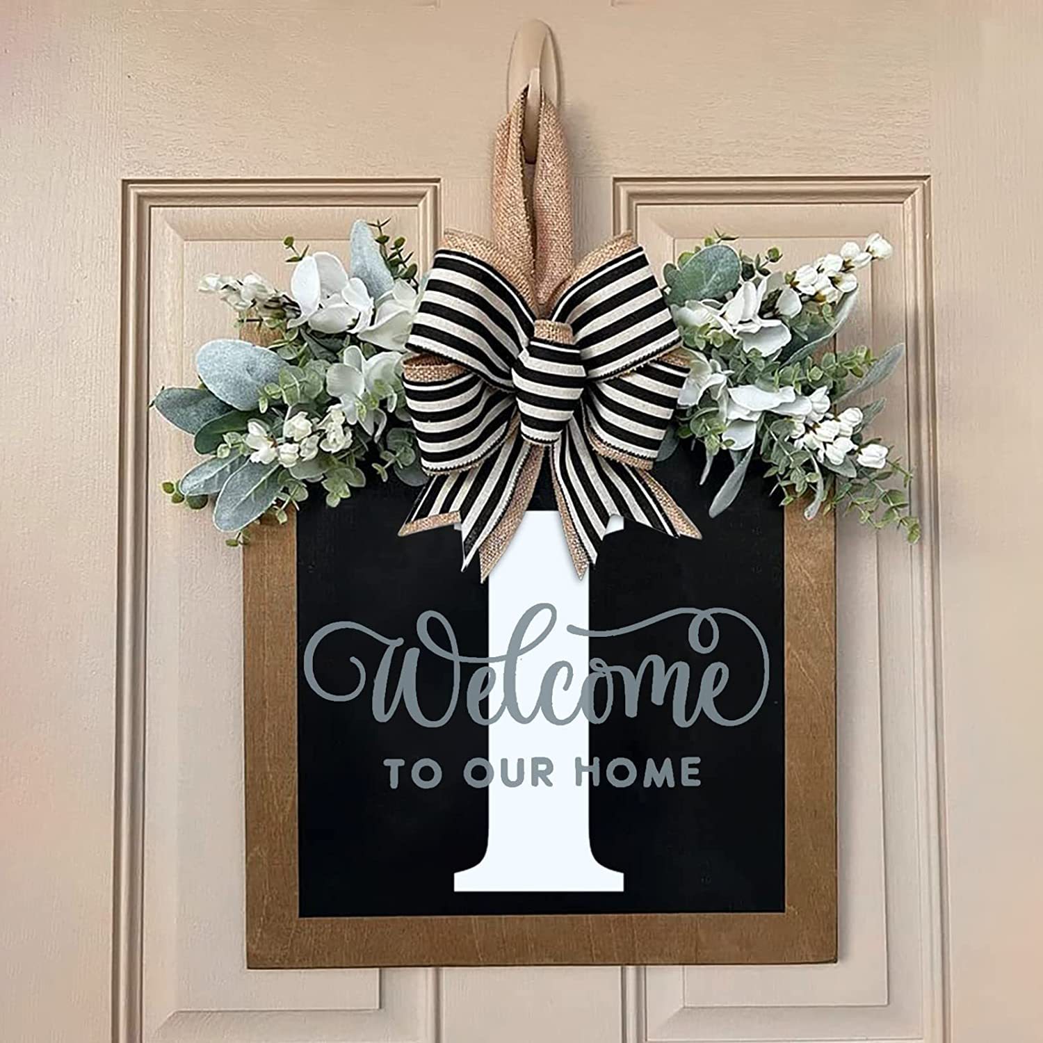Last Name Year Round Front Door Wreath