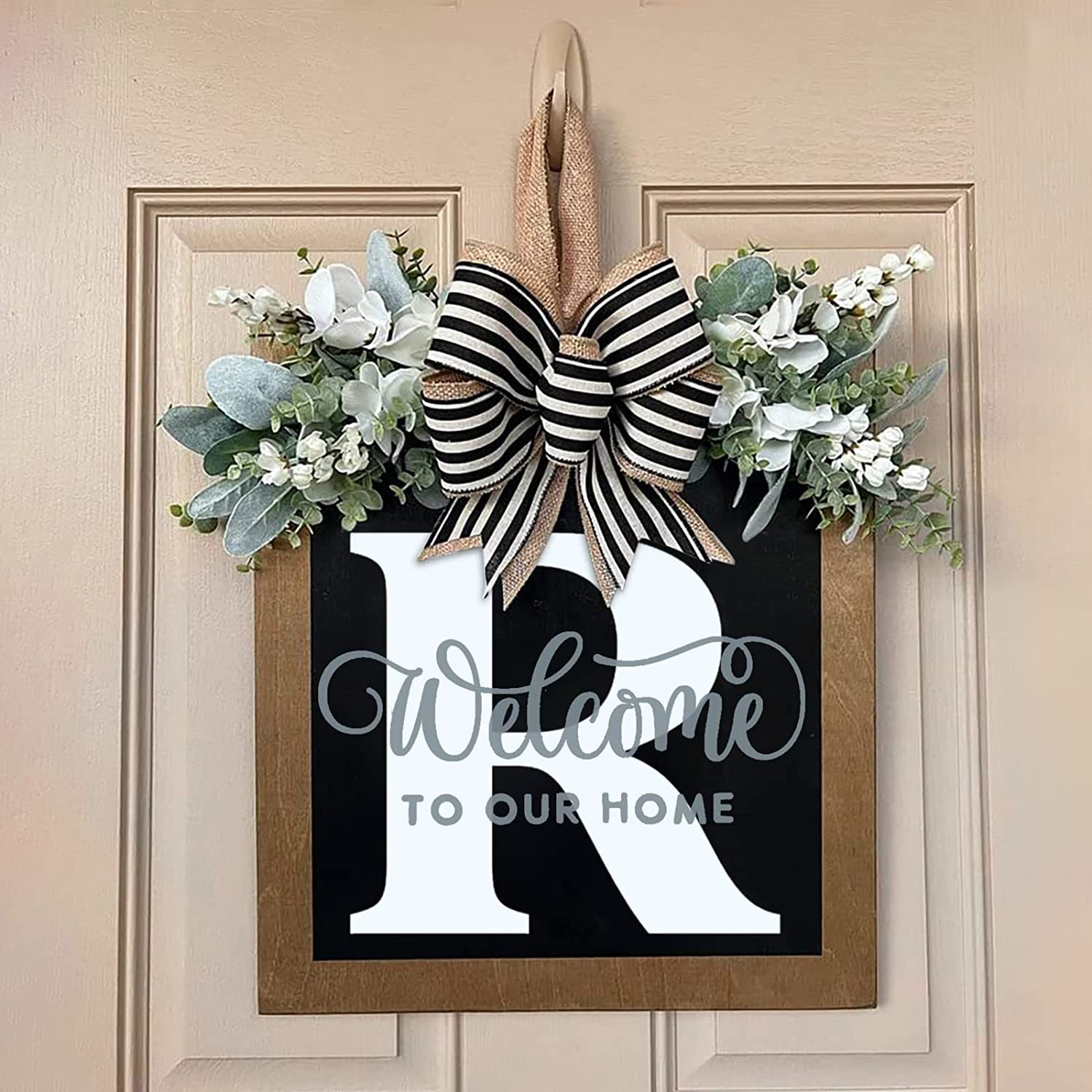 Last Name Year Round Front Door Wreath
