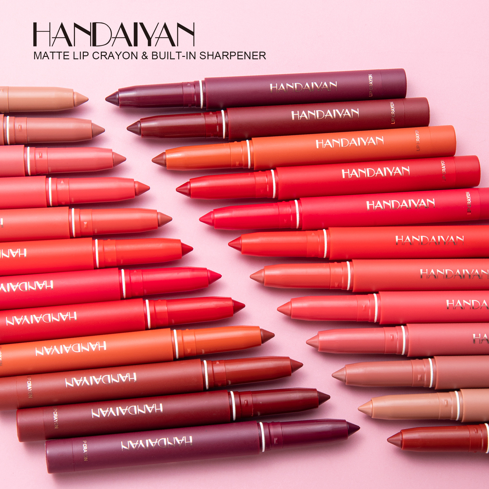HANDAIYAN™12 Color Rotating Sharpenable Matte Lipstick Pencils