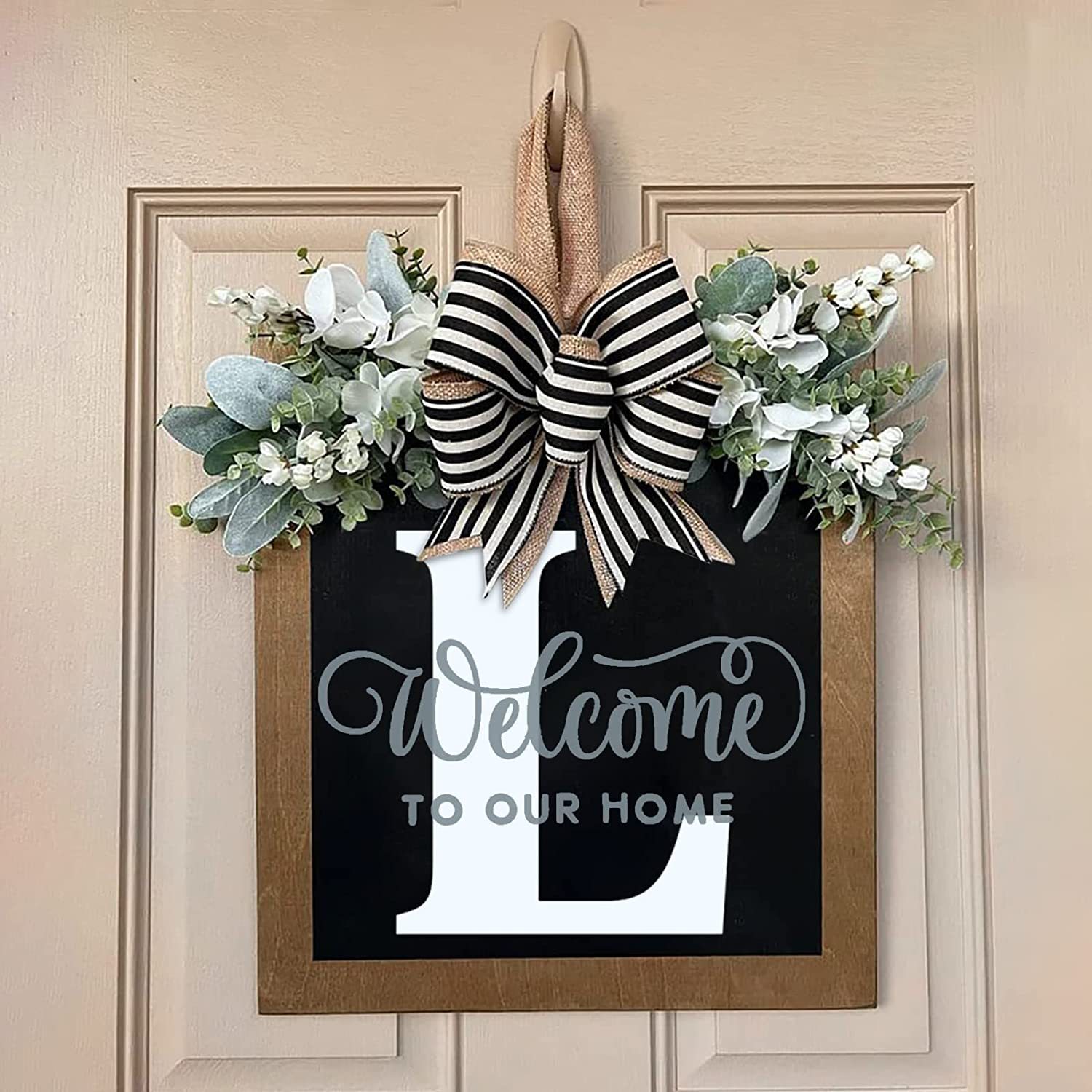 Last Name Year Round Front Door Wreath