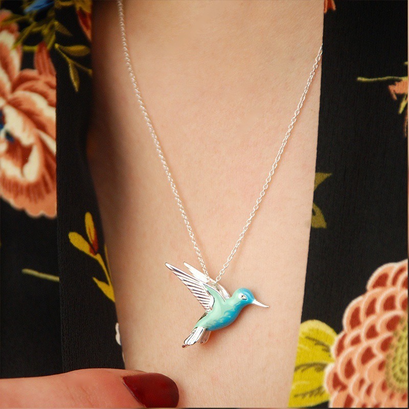 🔥HOT SALE🥳-Blue Hummingbird Pendant Necklace🕊