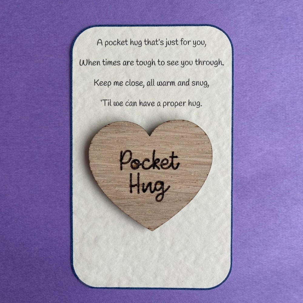 💕Pocket Hug Wooden Token💑