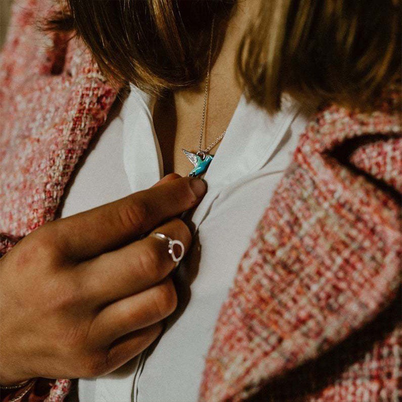 🔥HOT SALE🥳-Blue Hummingbird Pendant Necklace🕊