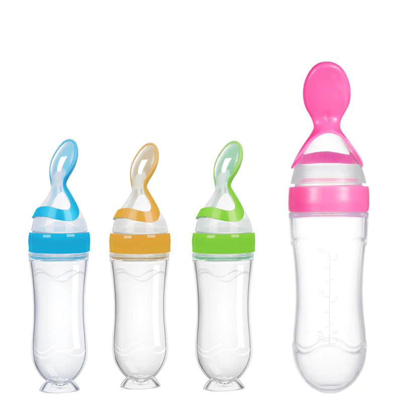 👶Silicone Squeezing Feeding Bottle Spoon🥄