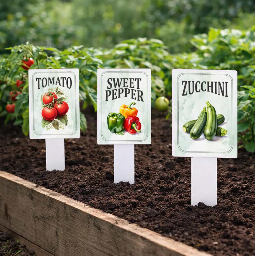 Garden Plant Markers – Waterproof PVC Vegetable Labels for Raised Beds & Garden Rows