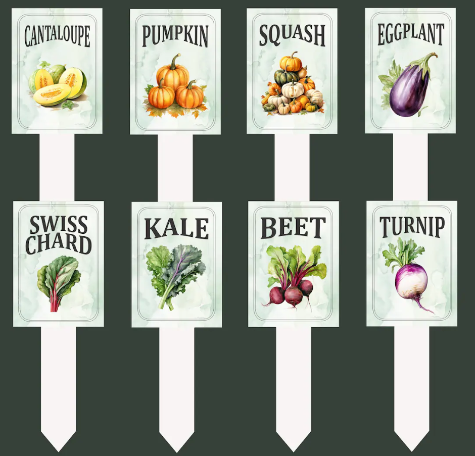 Garden Plant Markers – Waterproof PVC Vegetable Labels for Raised Beds & Garden Rows