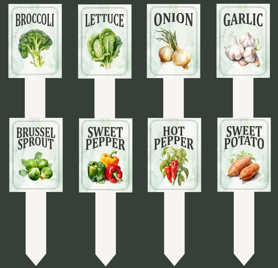 Garden Plant Markers – Waterproof PVC Vegetable Labels for Raised Beds & Garden Rows