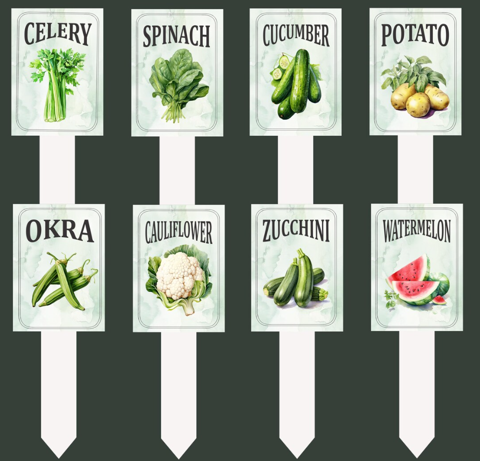 Garden Plant Markers – Waterproof PVC Vegetable Labels for Raised Beds & Garden Rows
