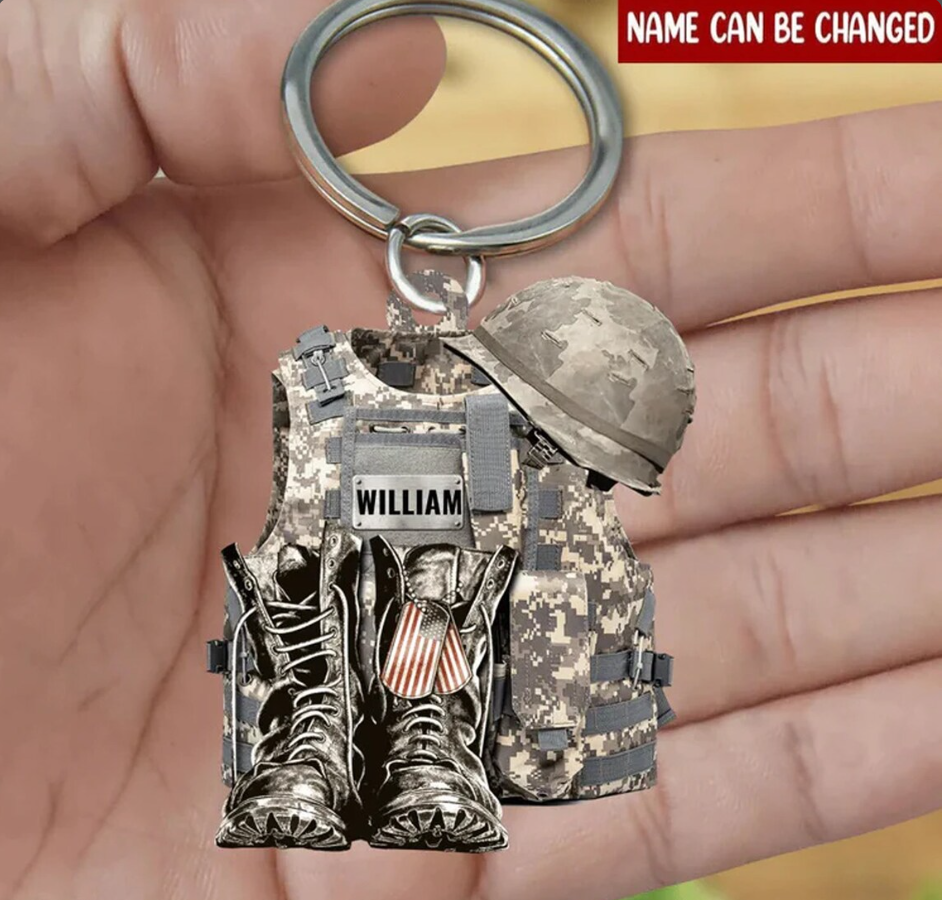 Military Uniform Ornament, Boots & Hat Personalized Flat Ornament 2D Flat Ornament