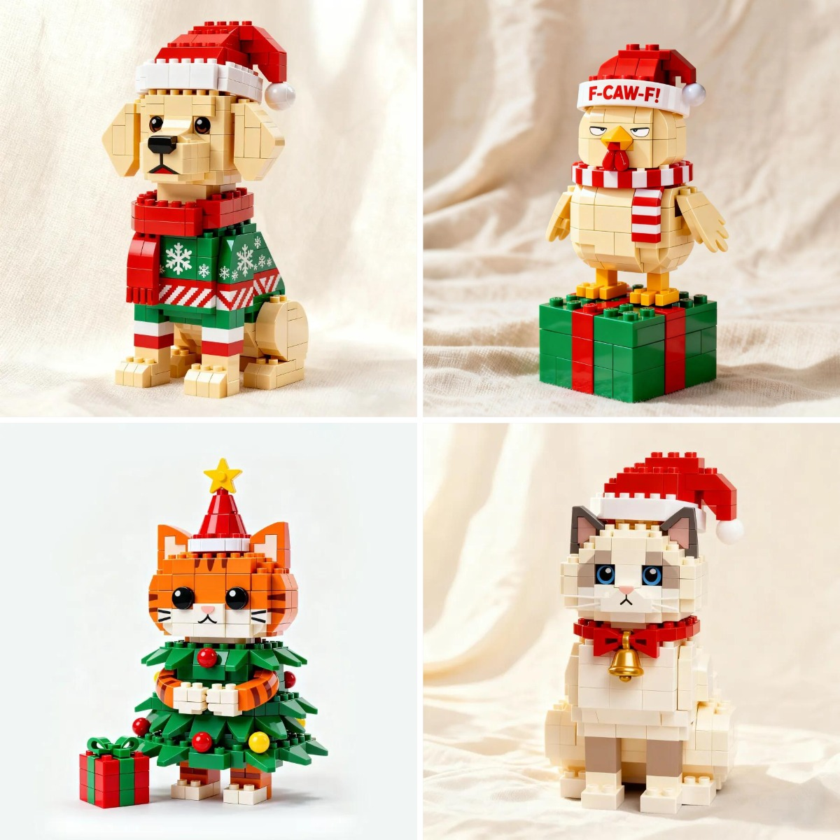 🔶🎄 Christmas Animal Brick Figures