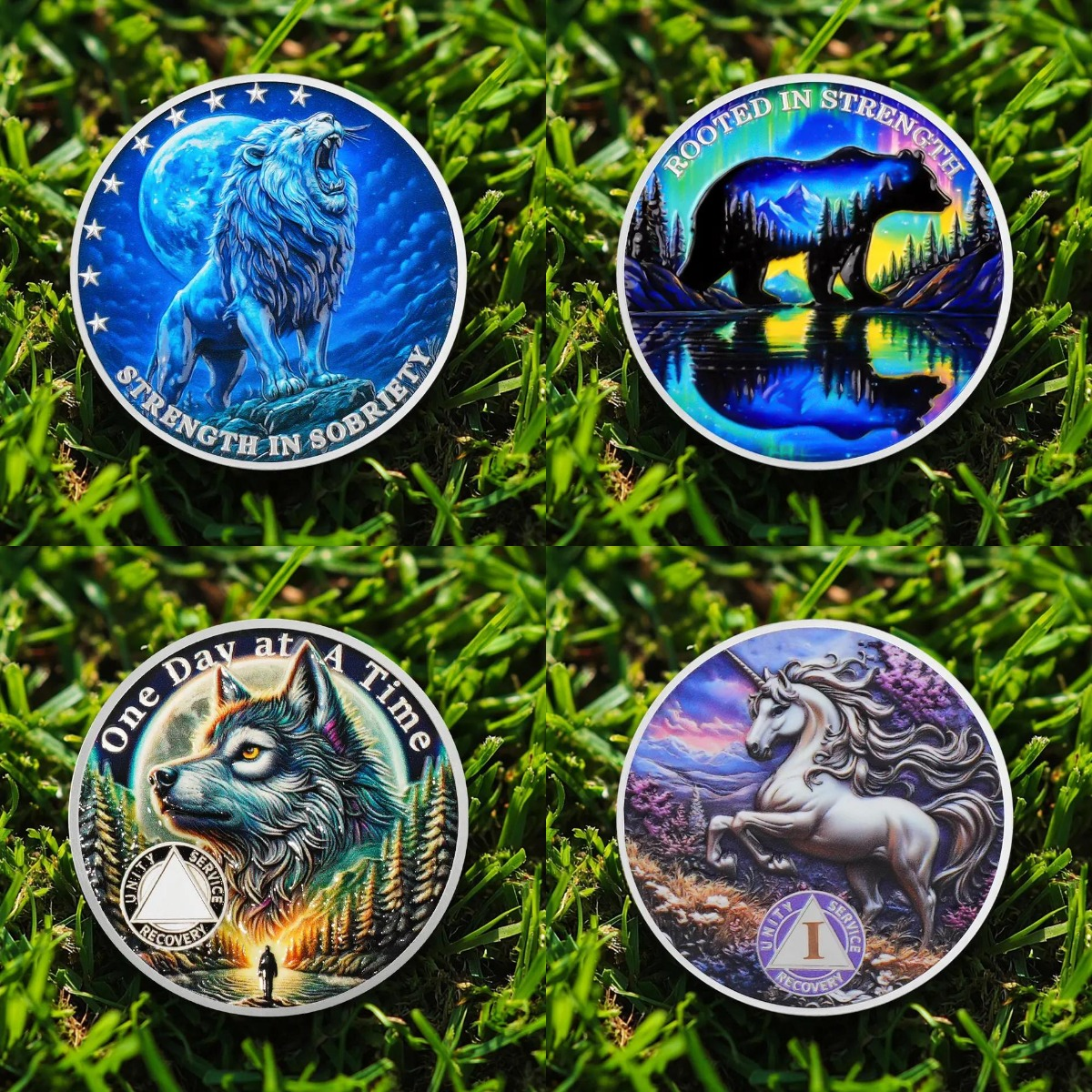 🦁✨ Animal-Themed Sobriety Coins