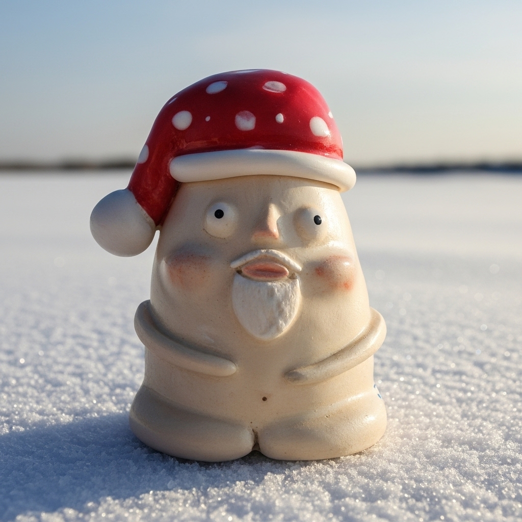🎄🍄 Naughty Santa Mushroom Statue  🍄🎄