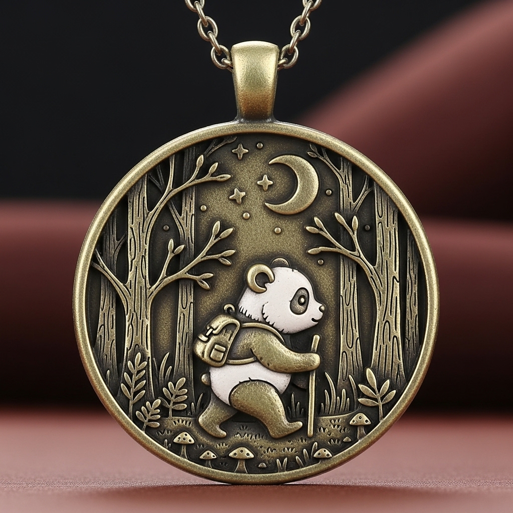 Vintage Storybook Journey Necklace - Moonlit Forest Animal Pendants
