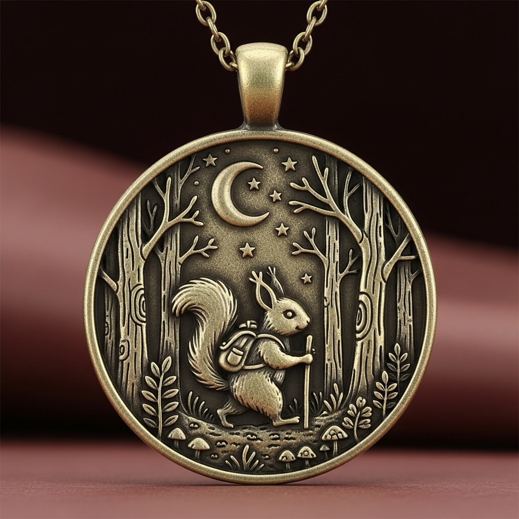 Vintage Storybook Journey Necklace - Moonlit Forest Animal Pendants