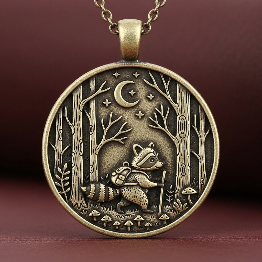 Vintage Storybook Journey Necklace - Moonlit Forest Animal Pendants
