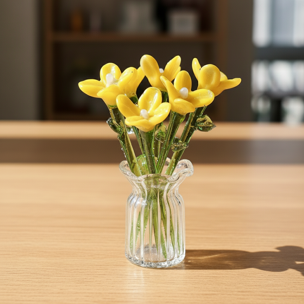 🌸✨ Glass Flower Bottle Set