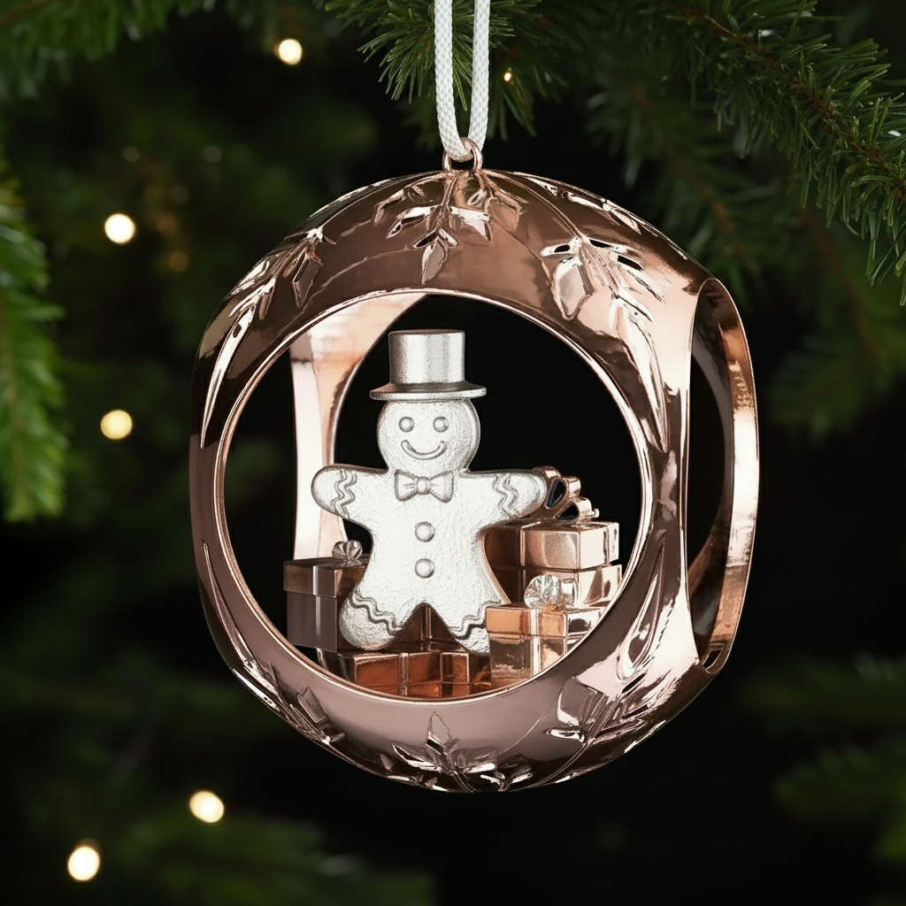 🎄⭐ Metal Ornament Set with Cut-Out Characters