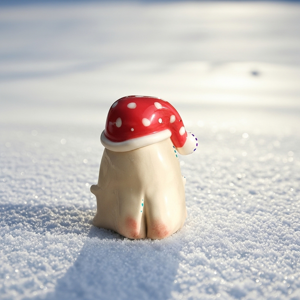 🎄🍄 Naughty Santa Mushroom Statue  🍄🎄