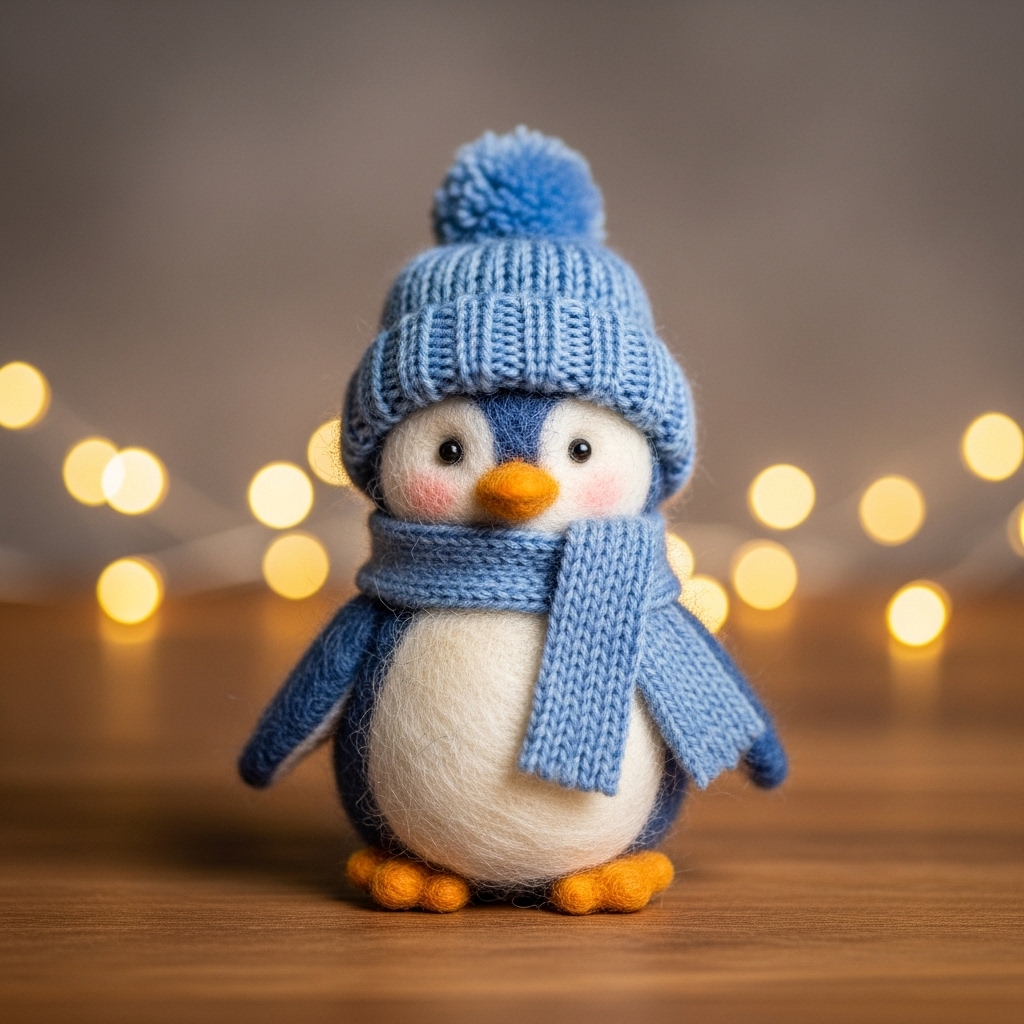 🖤🎄 Handmade Felt Penguin Ornament🎄🖤