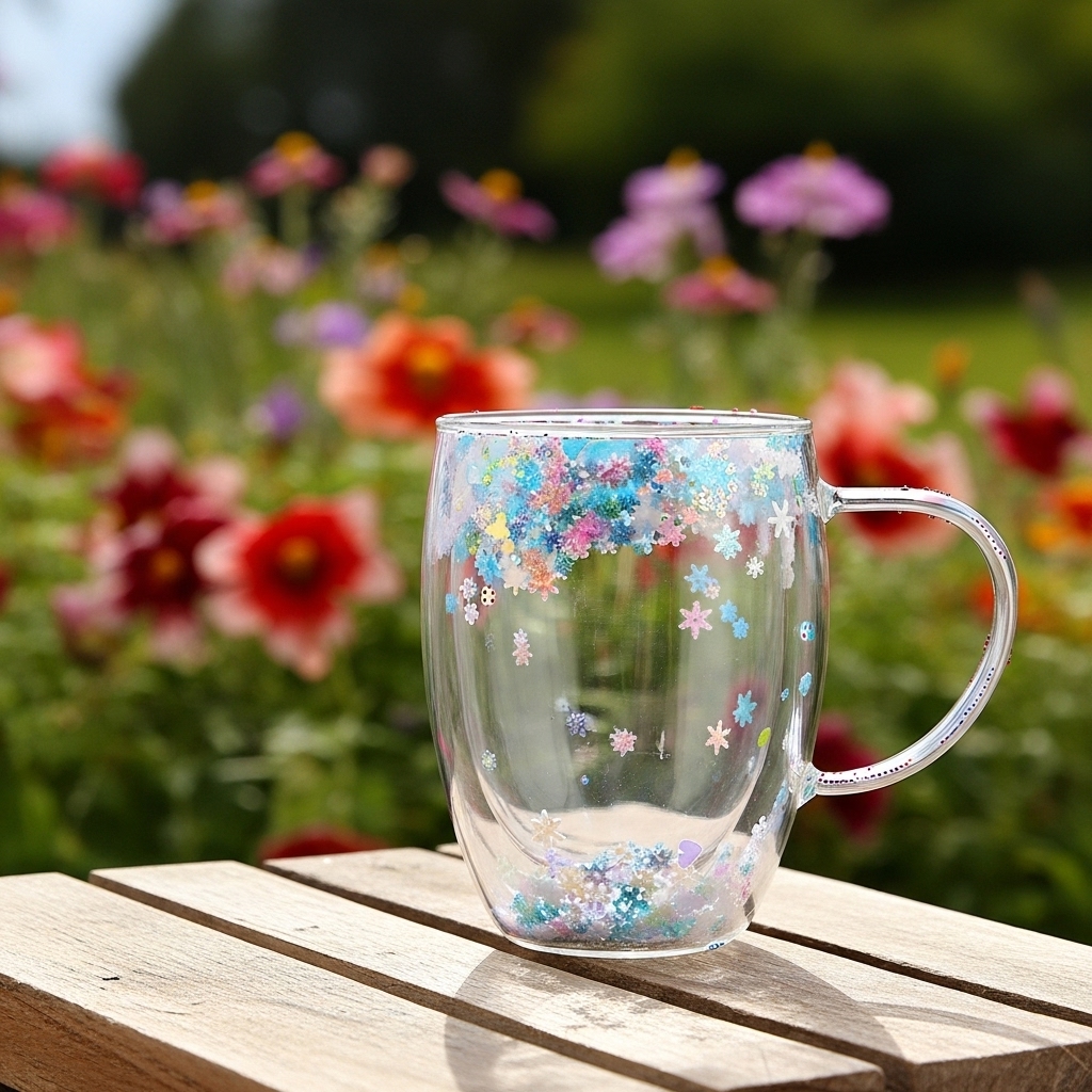 ✨🌸 Glitter Floral Double