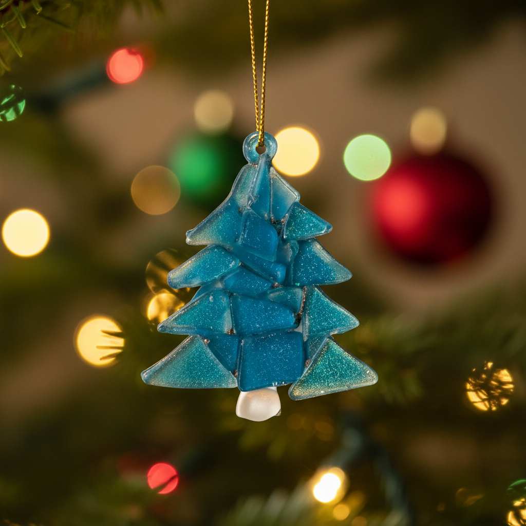 🌊🎄 Sea Glass Christmas Tree Ornament
