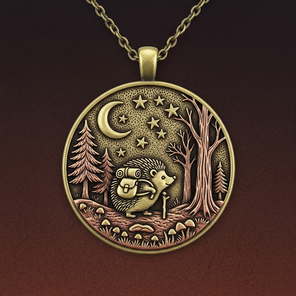 Vintage Storybook Journey Necklace - Moonlit Forest Animal Pendants